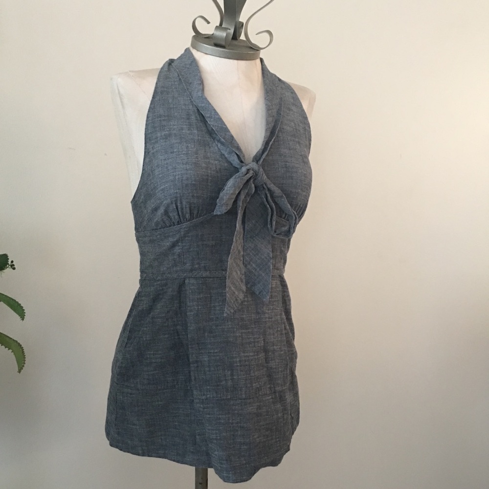 Anthropologie denim halter top
